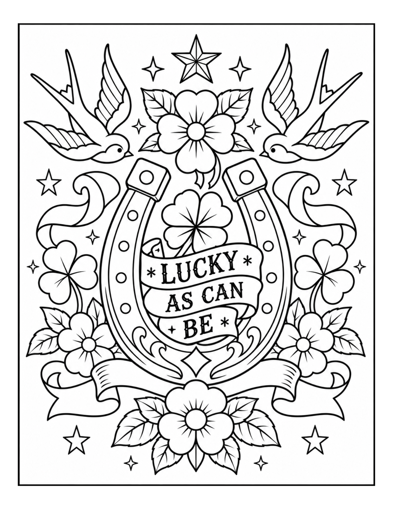 Interior preview 1 from Traditional Tattoo Flash Coloring Book