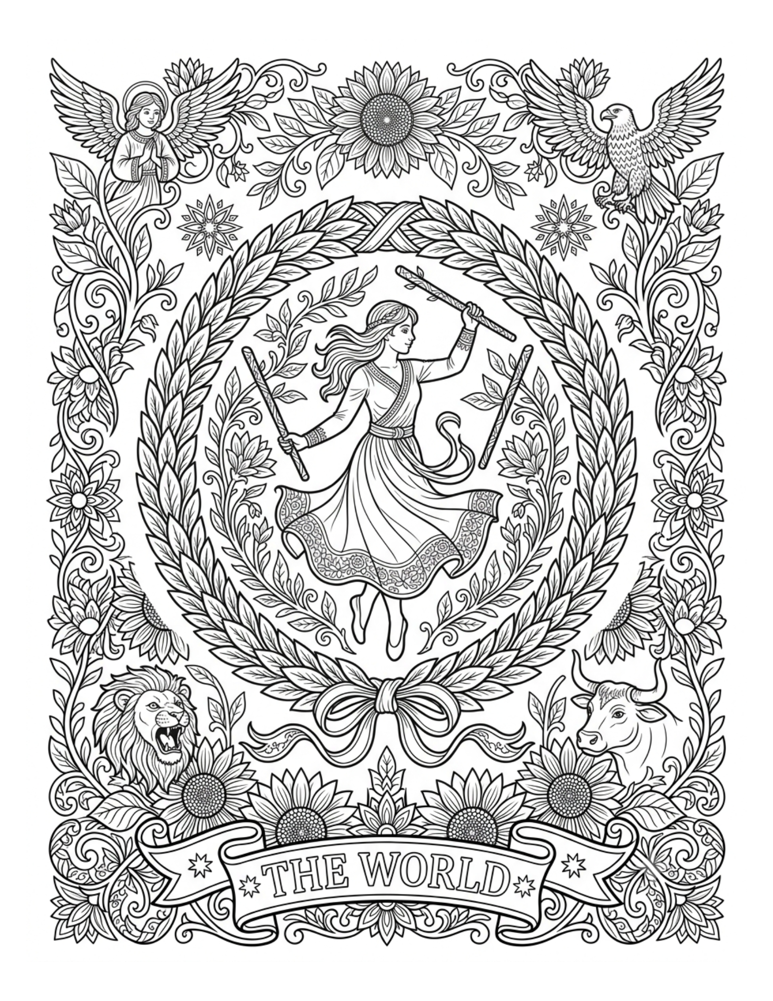 Interior preview 1 from Tarot Coloring Book