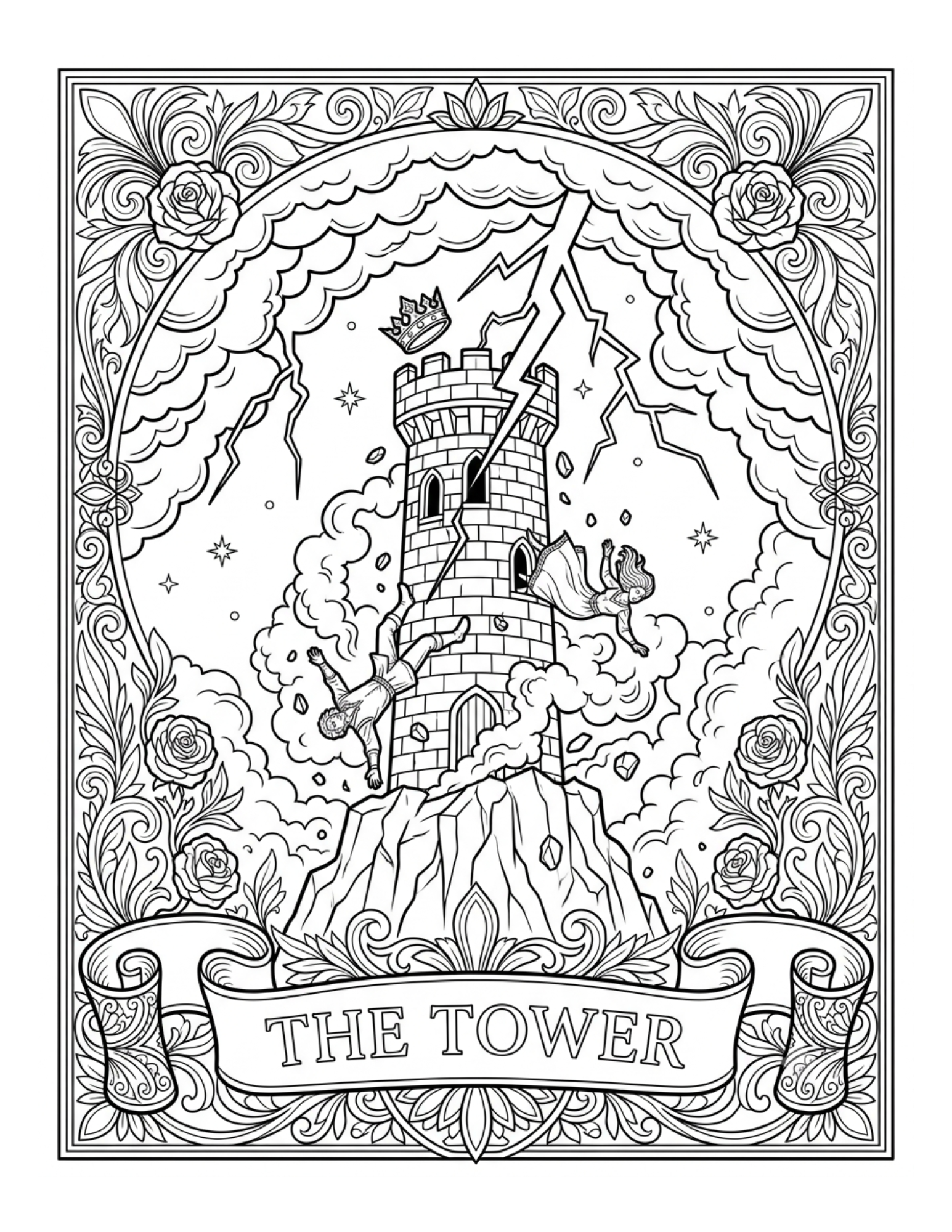 Interior preview 2 from Tarot Coloring Book