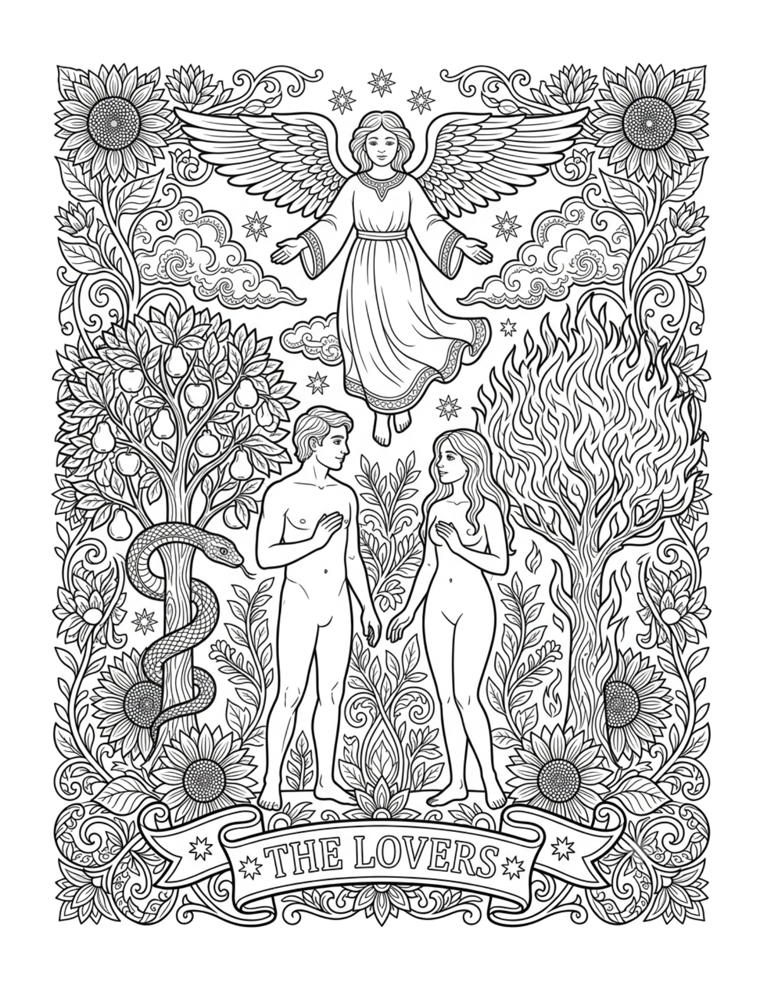 Interior preview 3 from Tarot Coloring Book