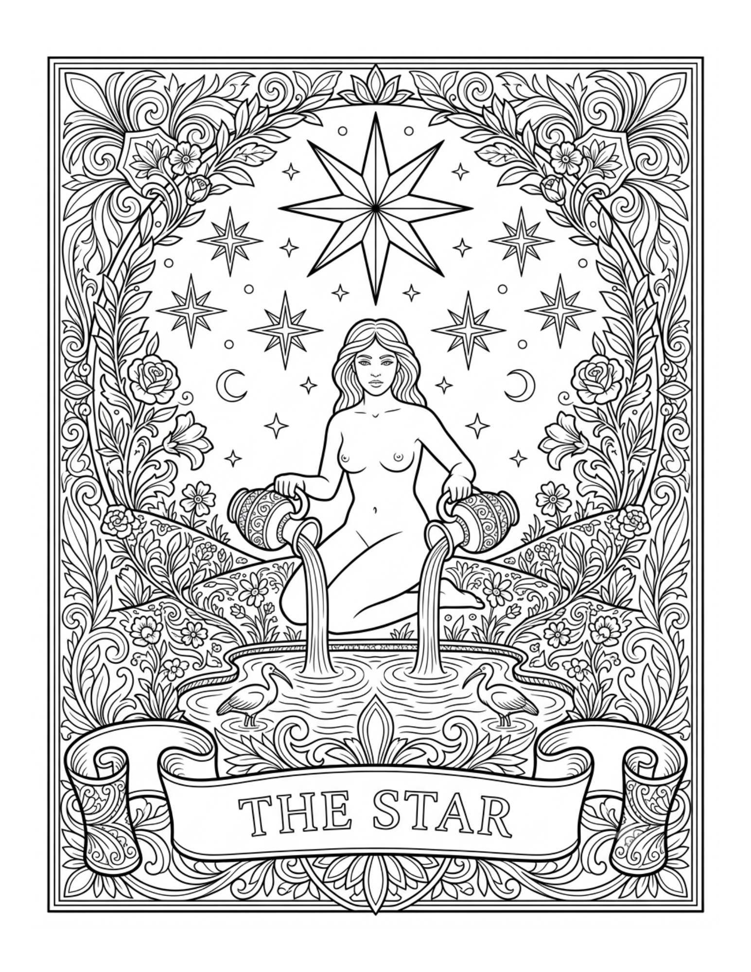 Featured interior page from Tarot Coloring Book
