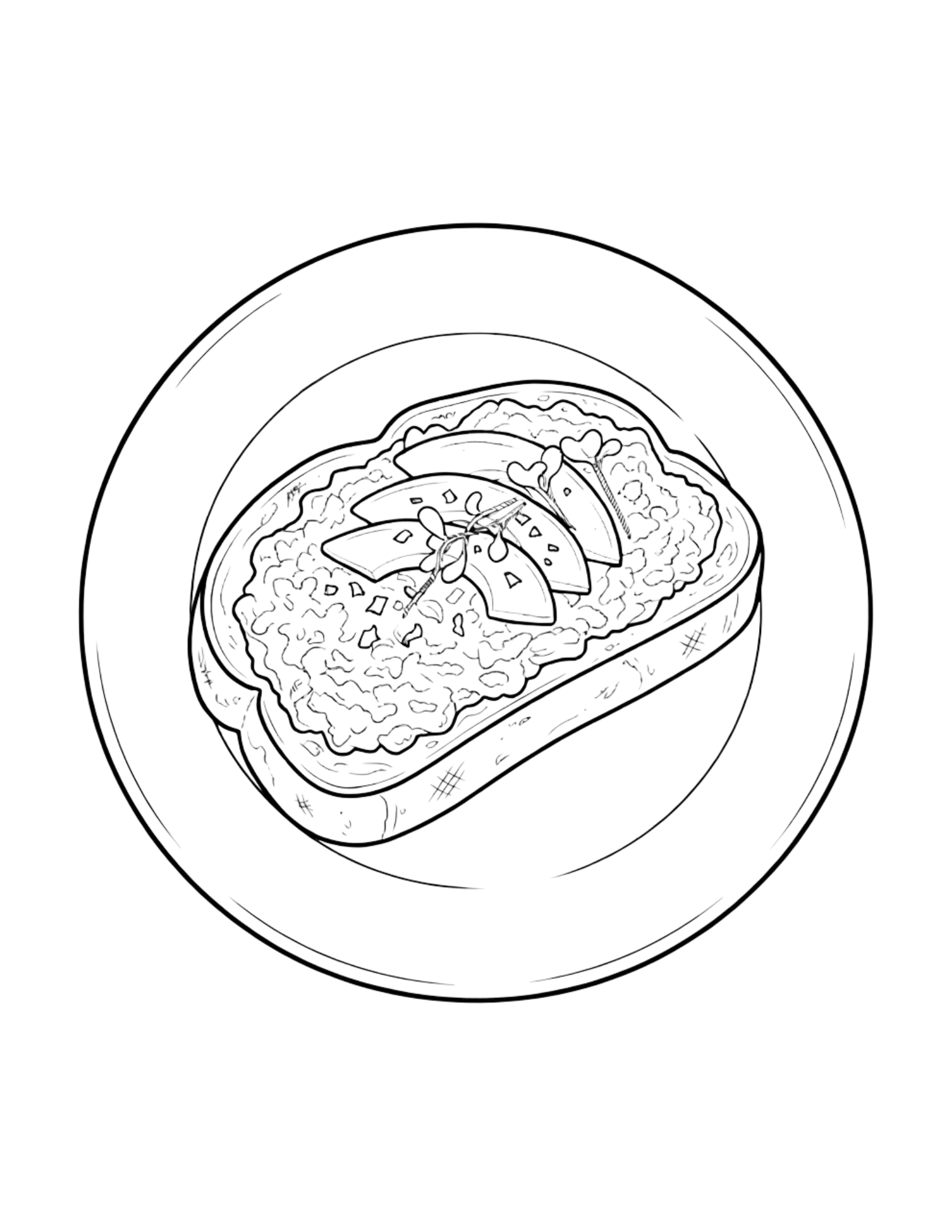 Featured interior page from Clean Eats Coloring Book