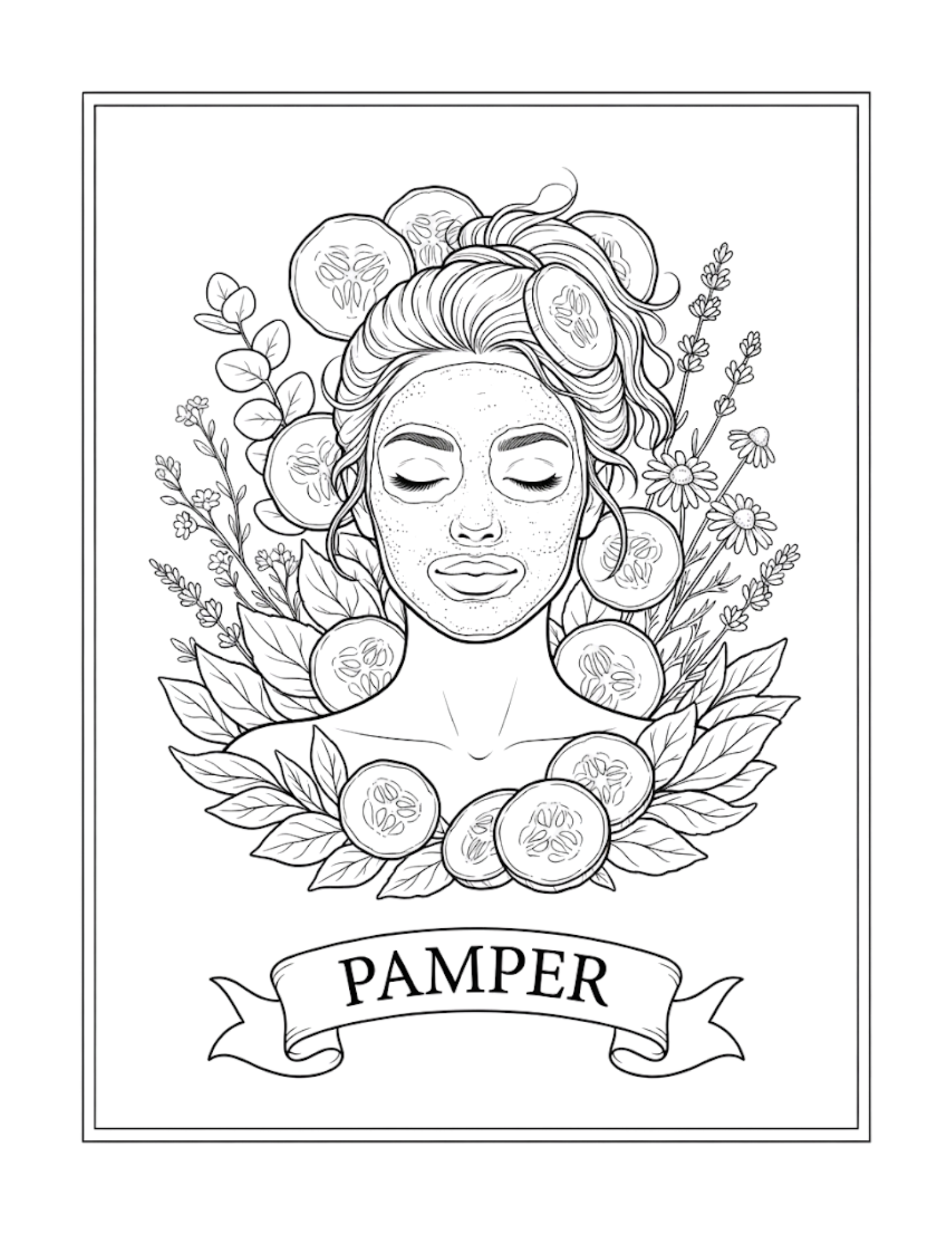 Featured interior page from The Spa Retreat Coloring Book