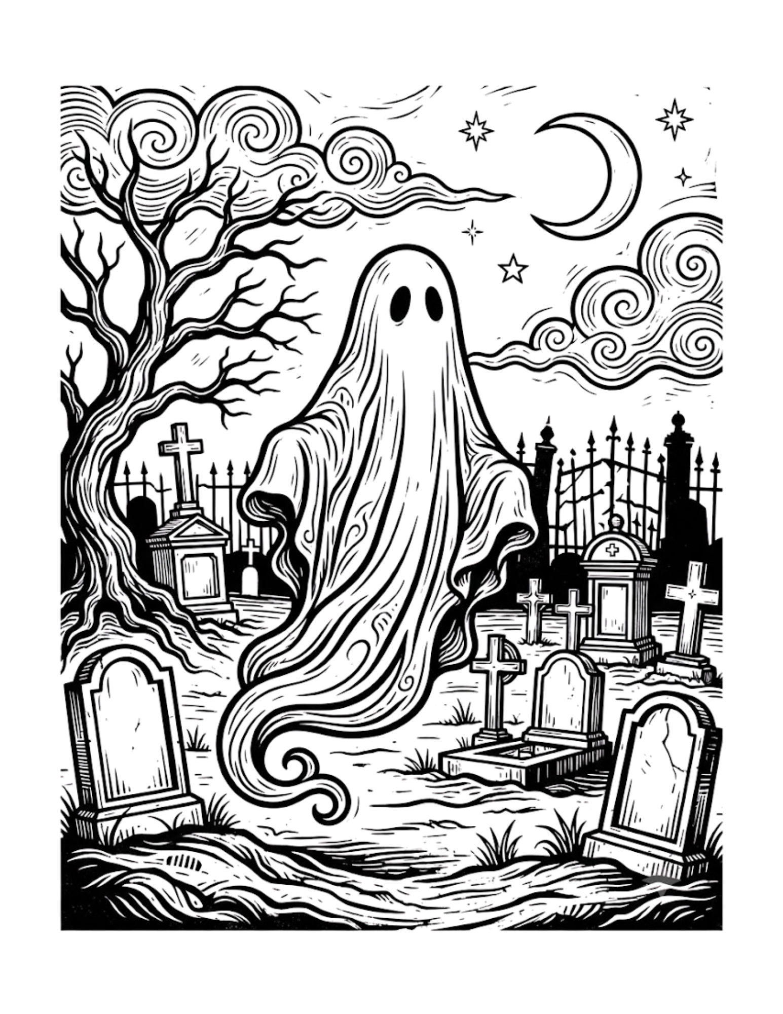 Featured interior page from The Halloween Coloring Book