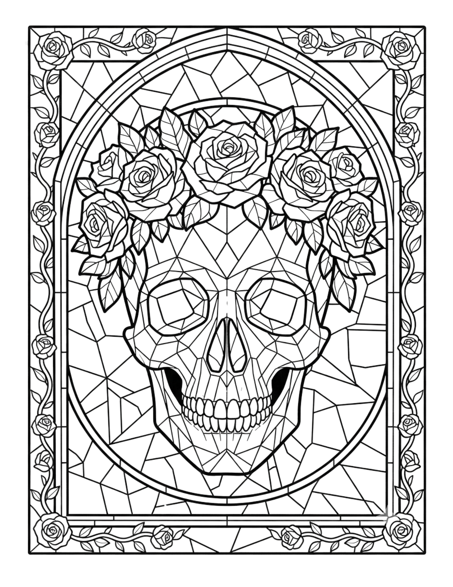 Featured interior page from Stained Glass Skulls