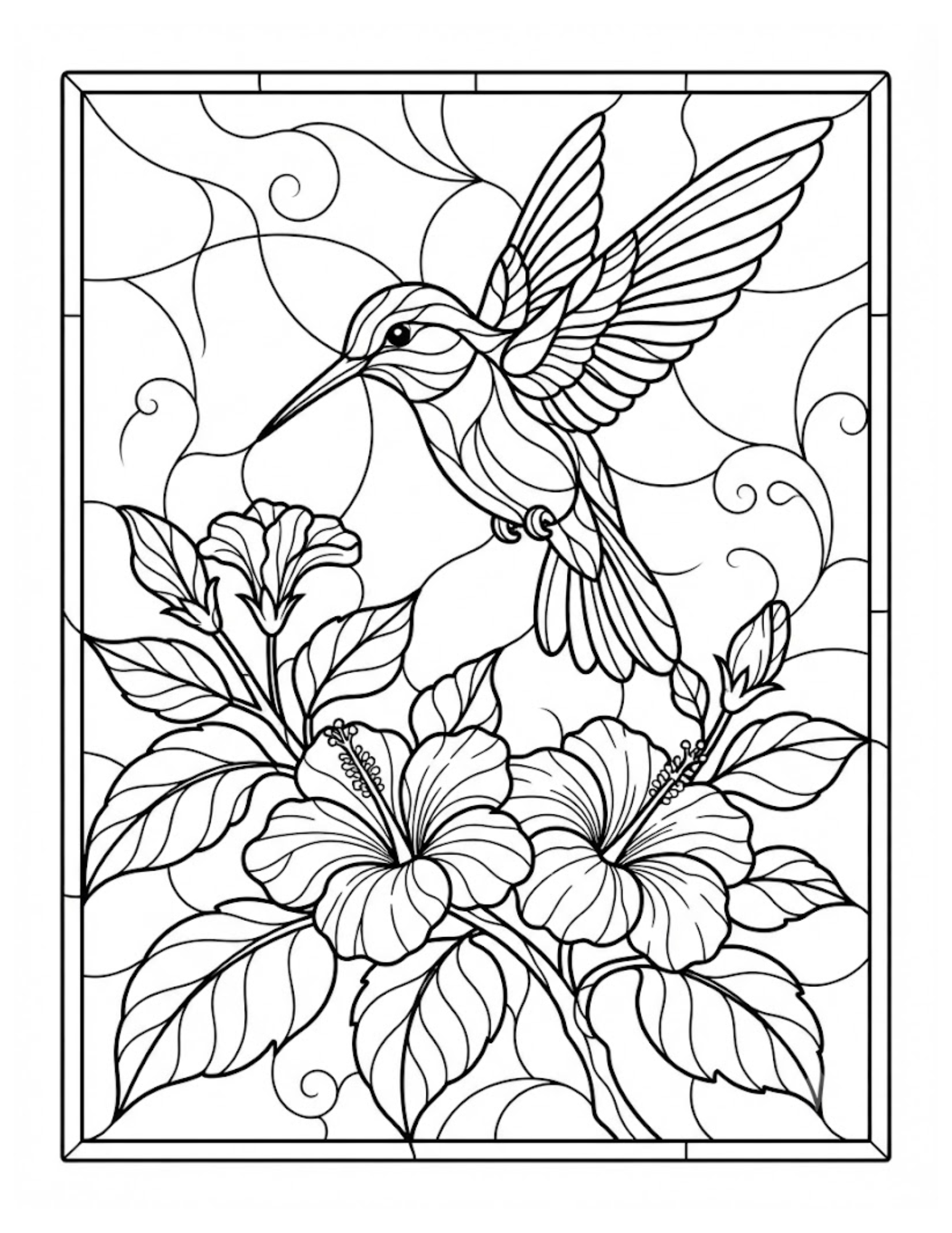 Featured interior page from Hummingbirds in Stained Glass