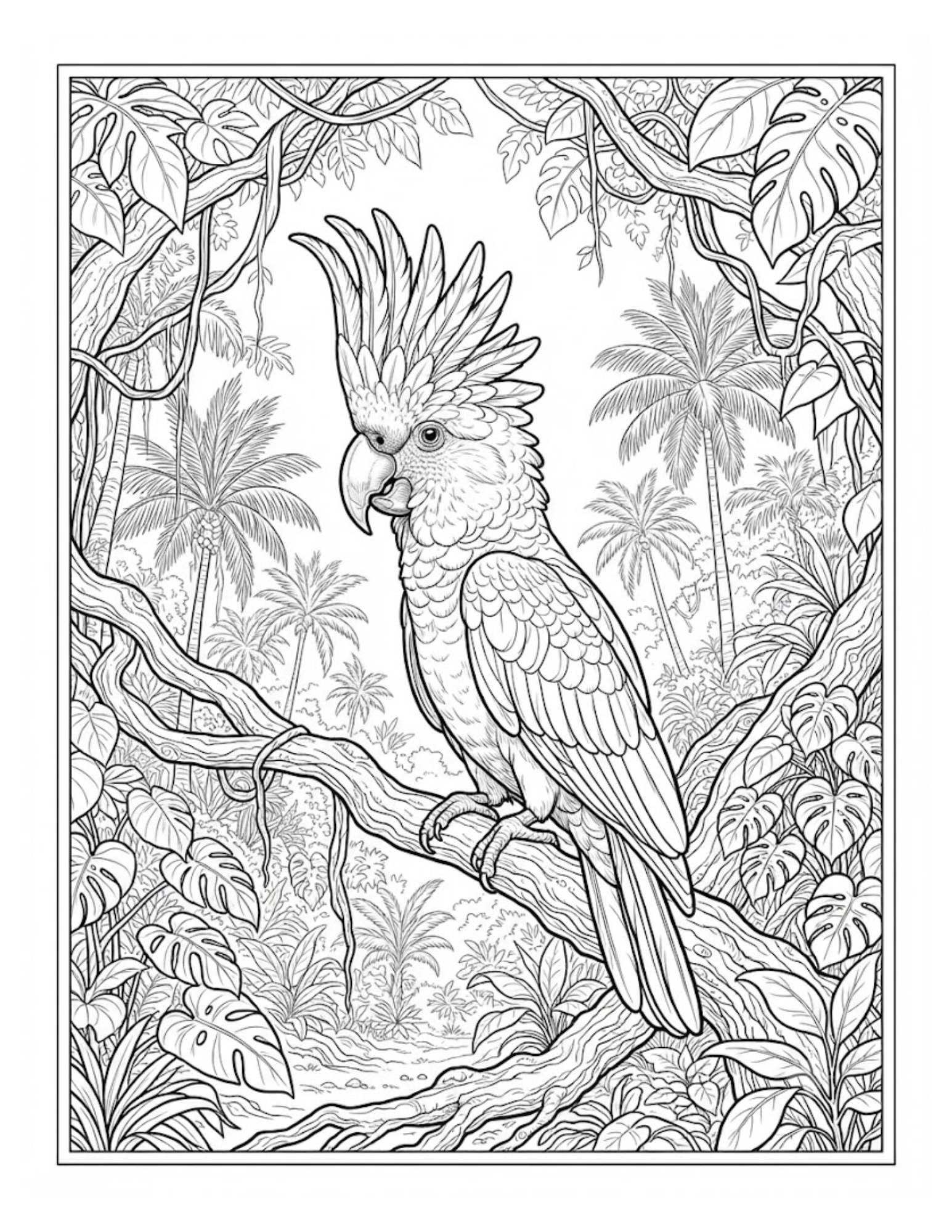 Interior preview 1 from Tropical Birds Coloring Book