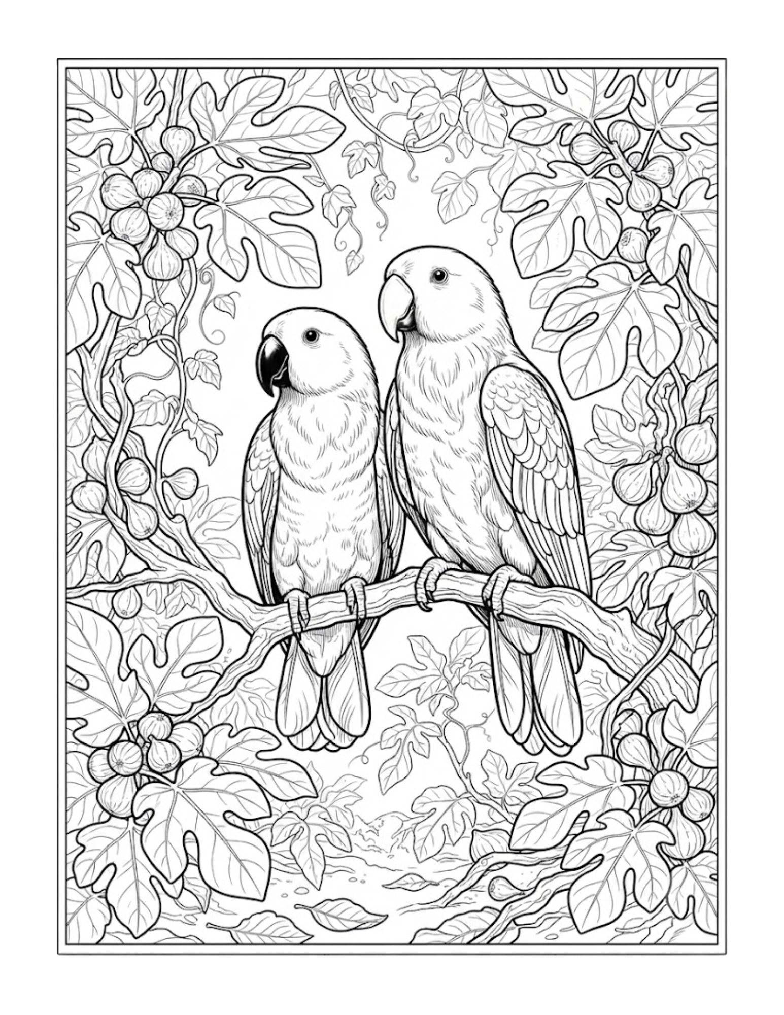 Interior preview 2 from Tropical Birds Coloring Book